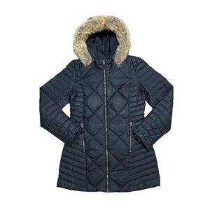 Andrew Marc New York Coyote Fur Trim Hooded Puffer Jacket